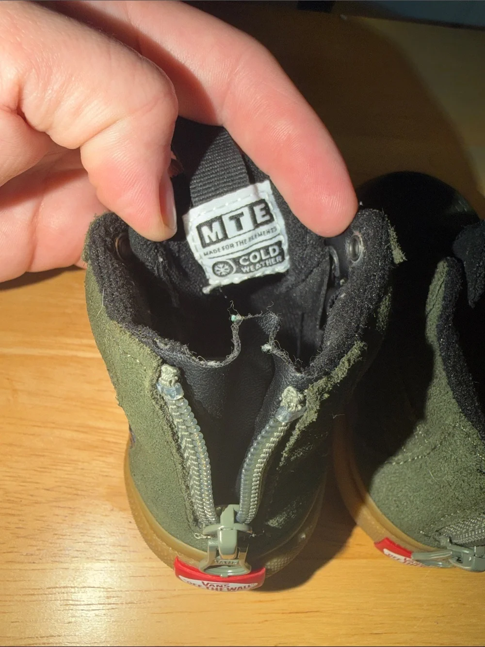 Vans Kids Olive Green High-Top Sneakers with Gum Outsole